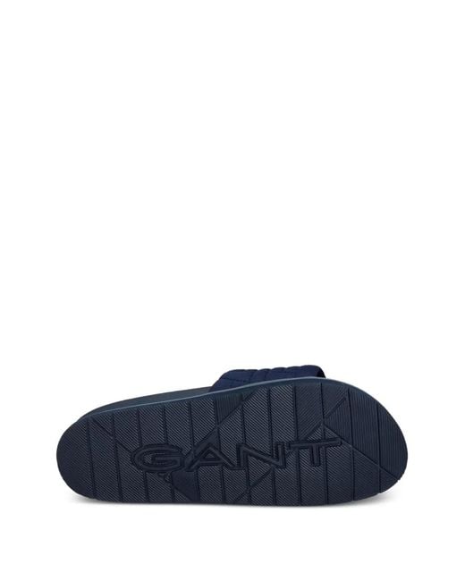 Gant Blue Woven-Effect Slides