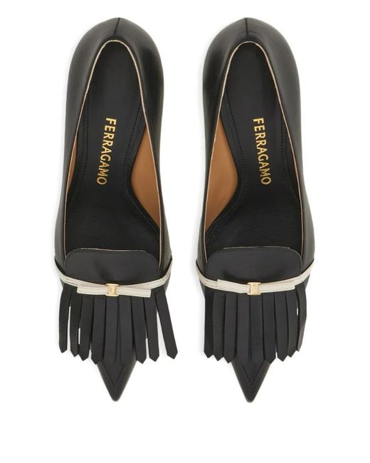 Ferragamo Black Mini Bow-Embellished Pumps