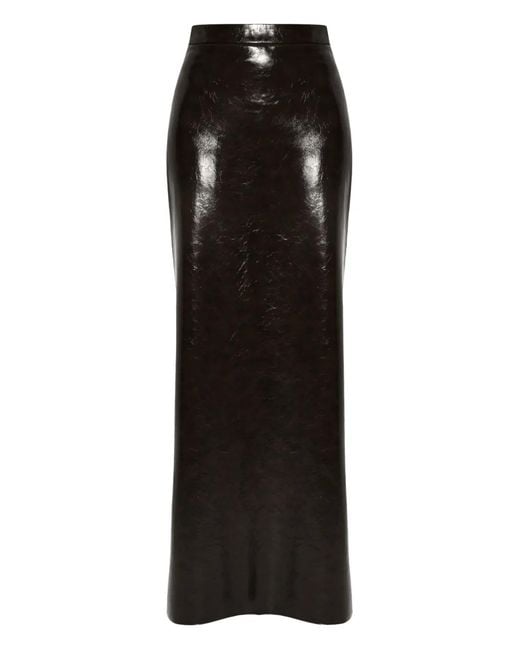 Falda larga de piel artificial Anouki de color Black