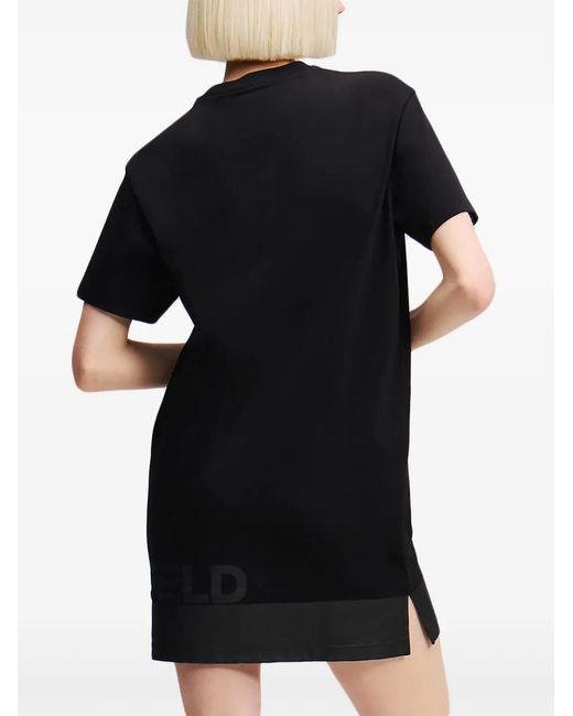 Karl Lagerfeld Black Logo-Print Dress