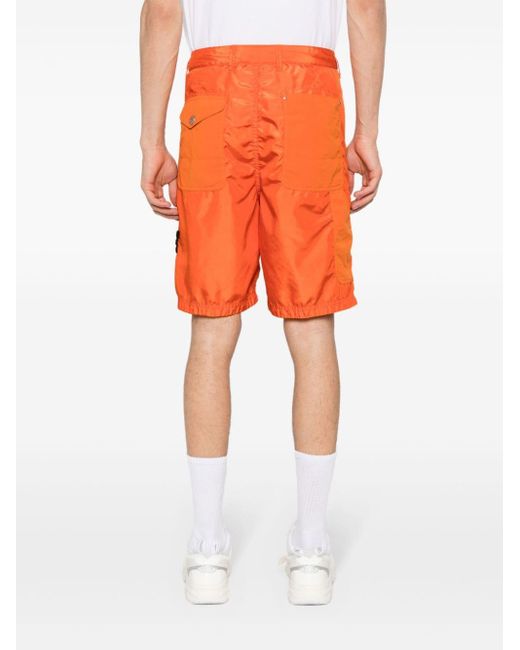 Stone Island Shorts mit Kompass-Motiv in Orange für Herren