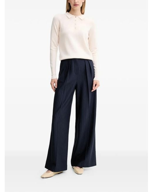 Fracomina White Button-Placket Polo Top