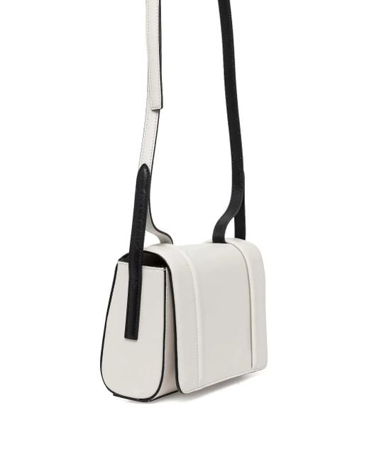 Furla White Mini Riva S Leather Strap Crossbody Bag