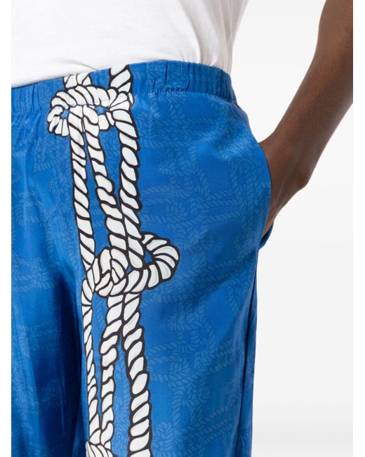 Pantaloni affusolati con stampa di Amir Slama in Blue da Uomo