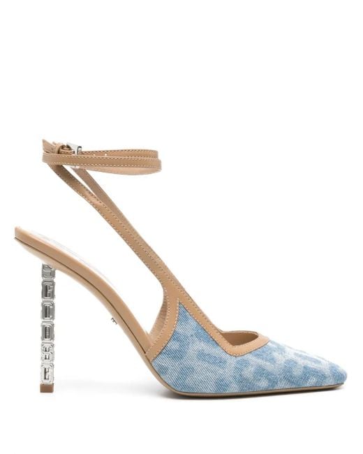 Gcds White 120Mm Slingback Leather Pumps