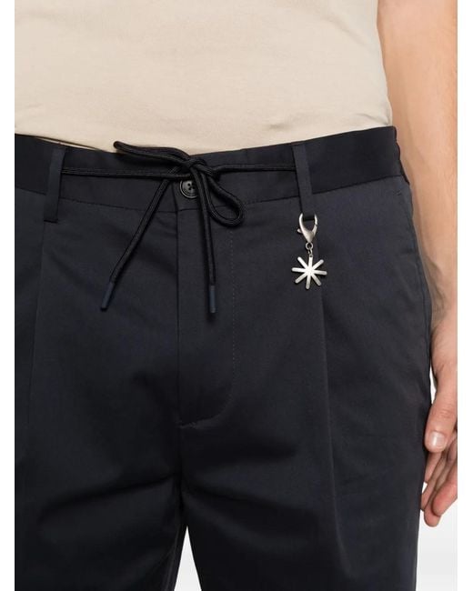 Manuel Ritz Blue Pleated Drawstring Shorts for men
