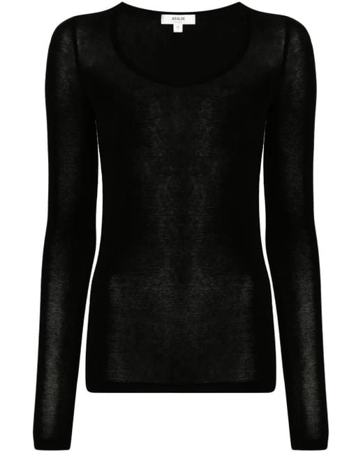 Agolde Black Corey Scoop Neck Top