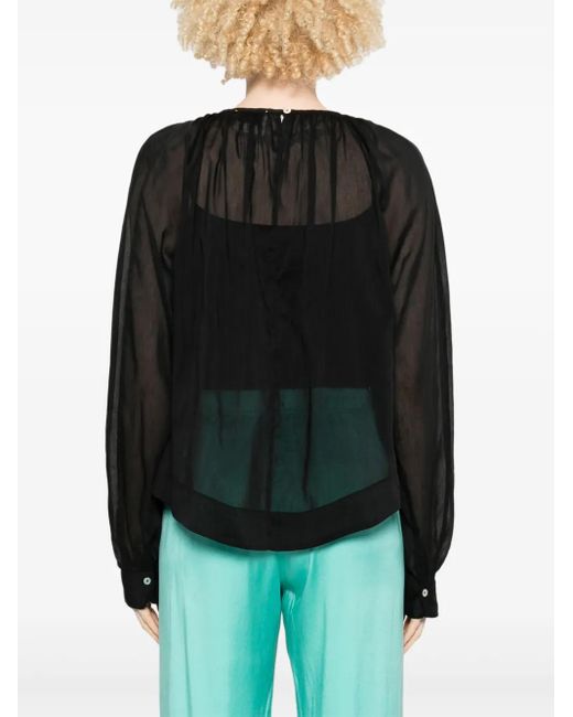 Forte_forte Black Embroidered Blouse