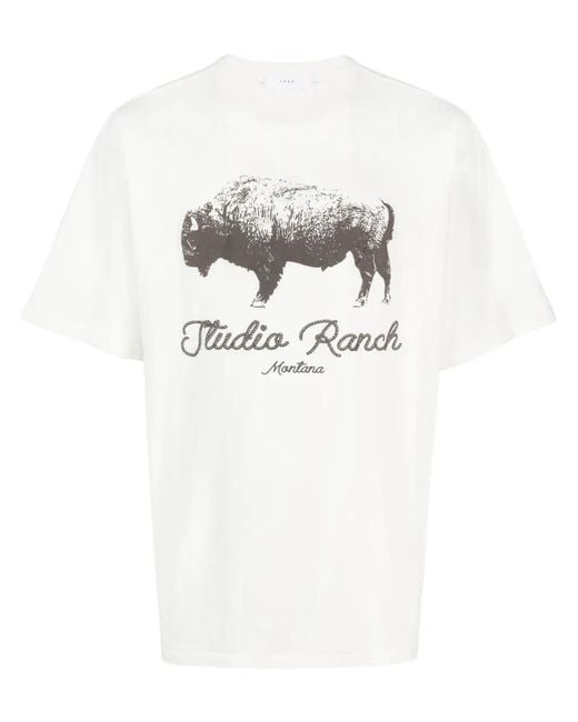 1989 STUDIO White Graphic-Print Cotton T-Shirt for men