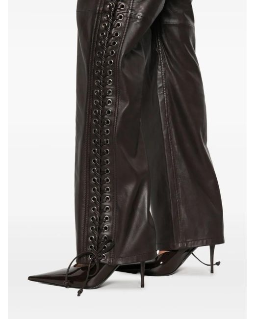 ROTATE BIRGER CHRISTENSEN Gray Leather Pants