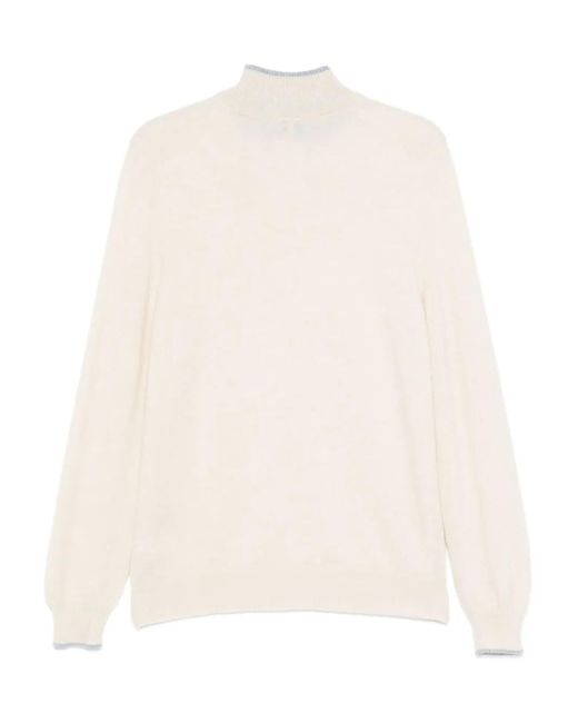Fedeli White Half-Zip Sweatshirt for men
