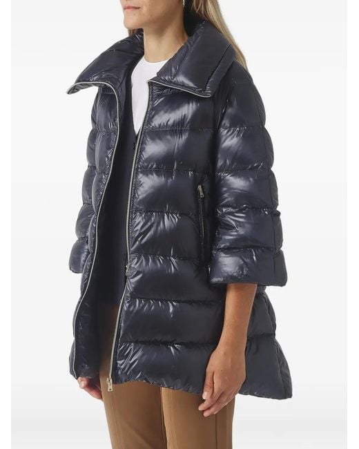 Herno Black Cleofe Quilted High-Neck Jacket