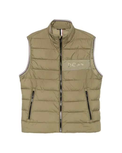 Boss Green Doudoune Sans Manches À Empiècements En Jean for men