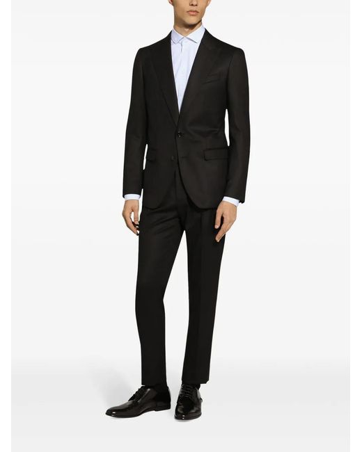 Dolce & Gabbana Black Wool Single-Breasted Jacket for men