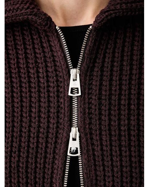 Marc O' Polo Black Zip-Up Ribbed Cardigan