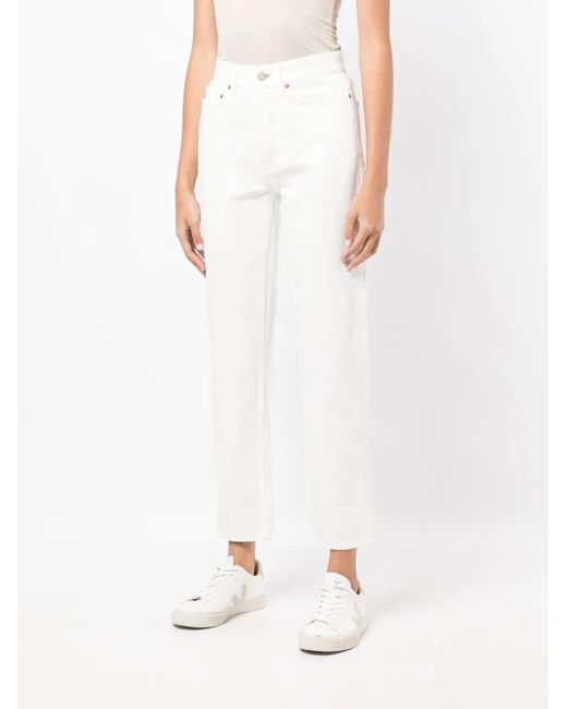 Won Hundred White Cropped Straight-Leg Jeans