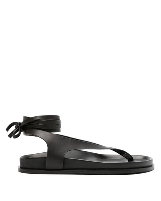 A.Emery Black Shel Leather Sandals