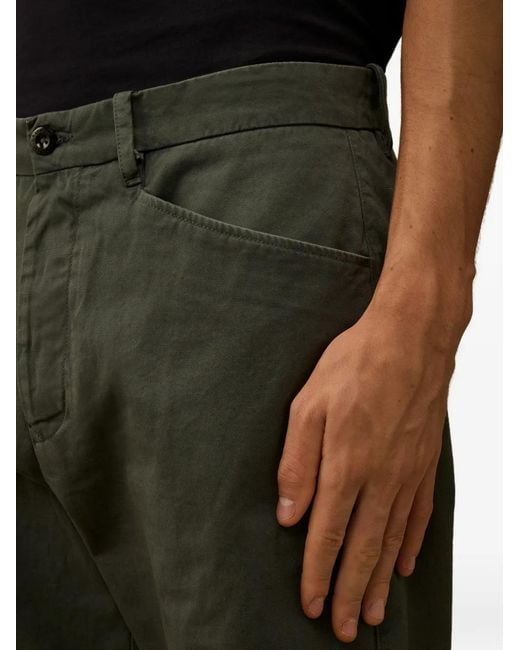 C P Company Green Logo-Patch Trousers for men