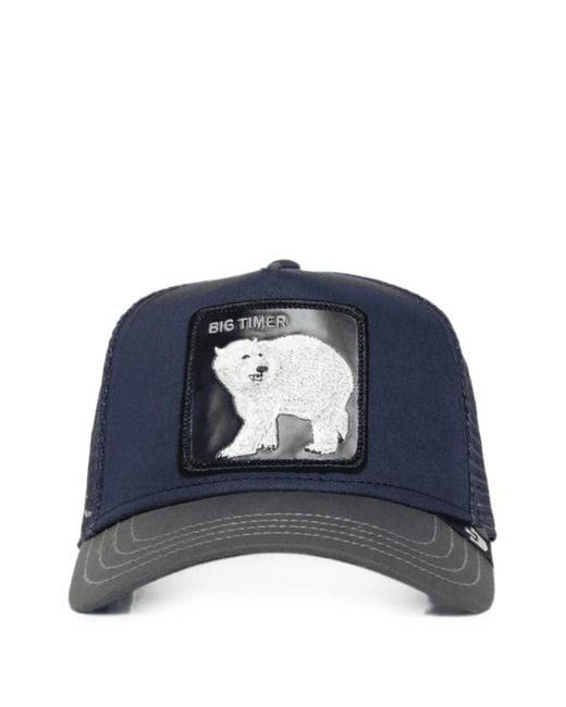 Goorin Bros Blue Animal-Patch Mesh-Panel Trucker Cap for men