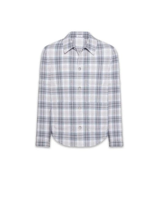 Thom Browne White Plaid Utility Jacket for men