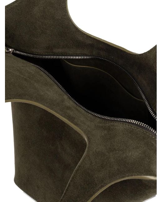 The Attico Black Medium La Scoop Suede Top-Handle Tote Bag