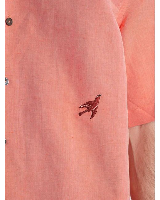 Paul Smith Pink Chemise Brodée À Manches Courtes for men