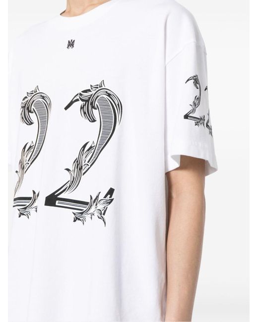 T-shirt con stampa 22 di Amiri in White da Uomo