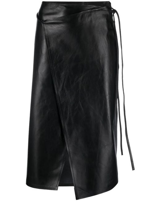 Vetements Black Asymmetric Leather Skirt