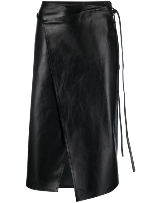 Vetements Black Asymmetric Leather Skirt