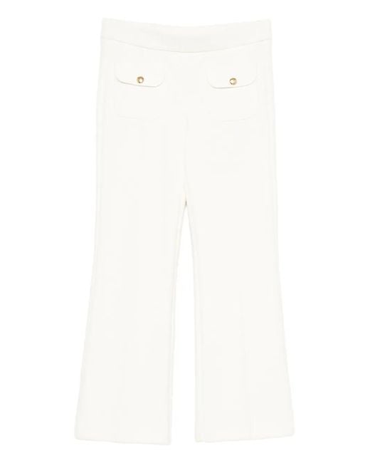 Cambio White Faith Pocket-Detail Trousers