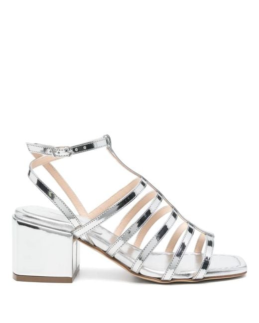 Anna F. 60mm Leather Heeled Sandals White