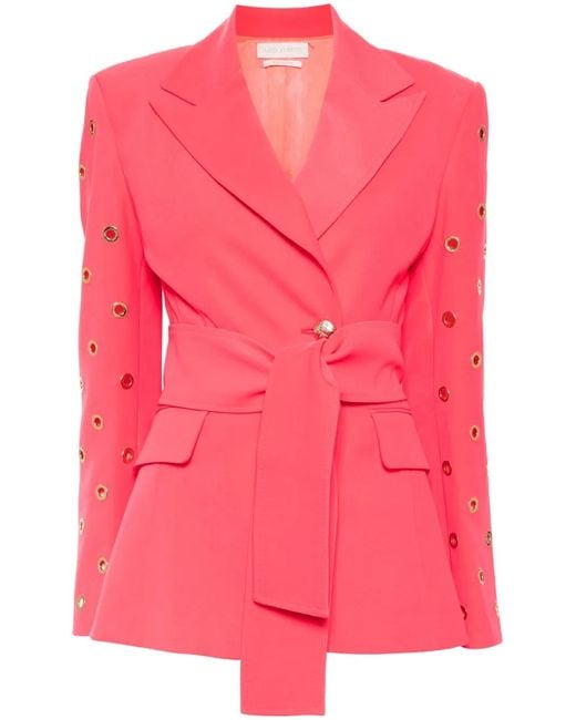 Saiid Kobeisy Pink Metal Ring Tailored Jacket