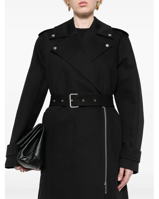 Totême  Black Biker Cotton Trench