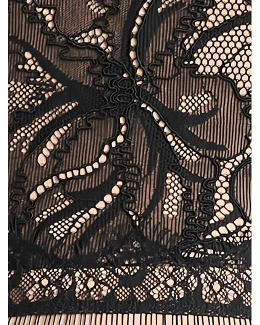 Tadashi Shoji Black Maelle Lace-Overlaid Tiered Midi Dress