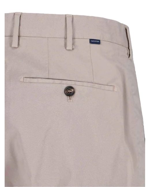 Incotex Natural Pleated-Front Trousers for men