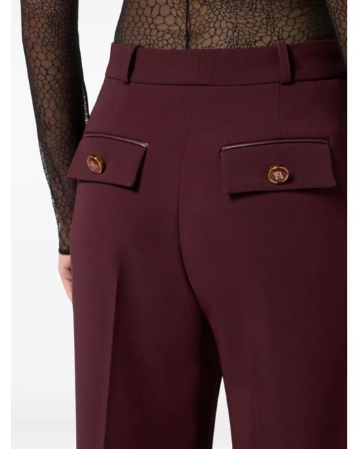 Pantalones de vestir de talle alto Elisabetta Franchi de color Purple