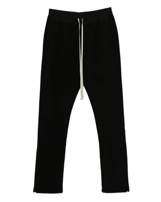 Rick Owens Black Drawstring Cotton Trousers for men