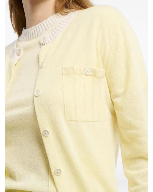 Barrie White Ribbed Detailing Cardigan