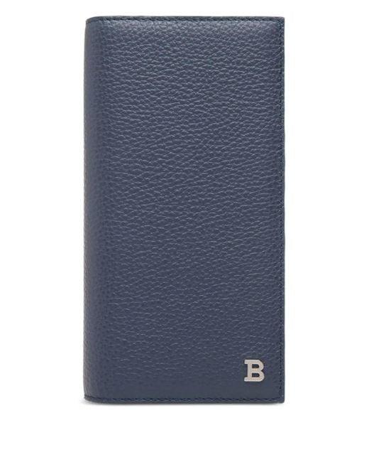 Bally Blue Embossed Leather Wallet for men