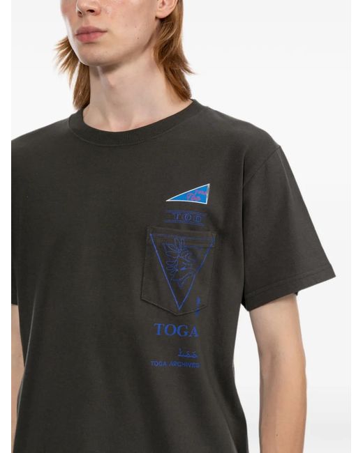 Toga Black T-Shirt À Imprimé Graphique for men