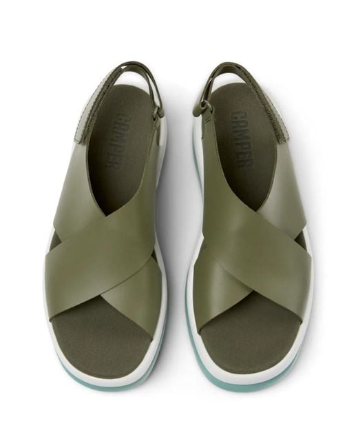 Camper Green Pelotas Cross Strap Platform Sandal