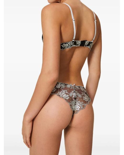 Twinset Black Embroidered Tulle Briefs