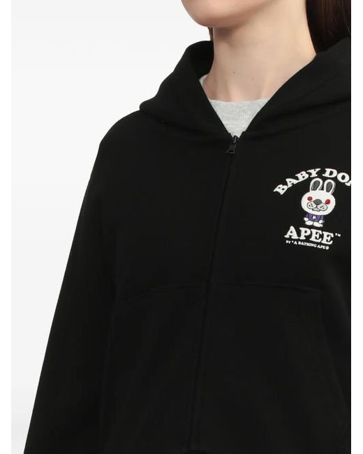 A Bathing Ape Black Baby Doppy Zip-Up Hoodie