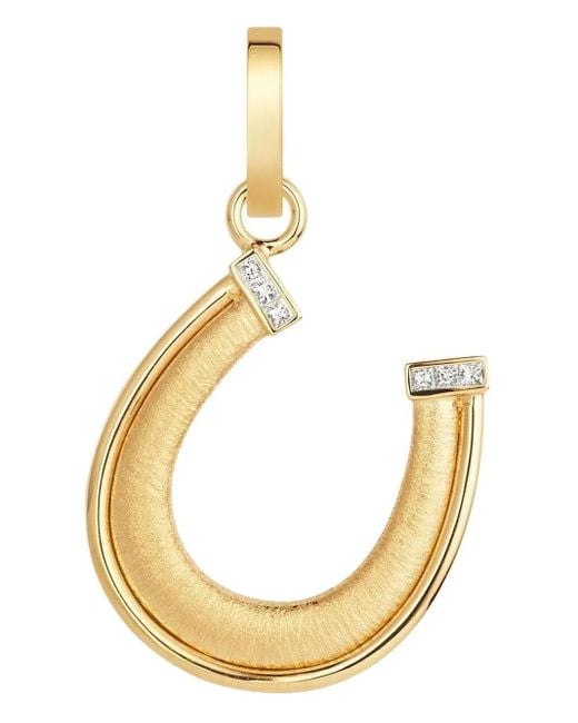 Marie Lichtenberg Metallic 18K Horseshoe Diamond Pendant