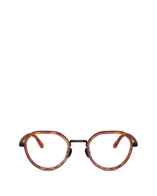 Giorgio Armani Brown Round-Frame Tortoiseshell Glasses for men