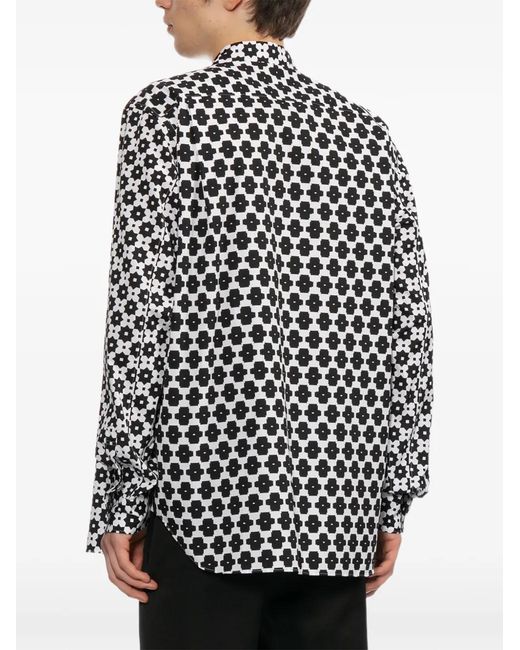 Comme des Garçons White Geometric-Pattern Shirt for men