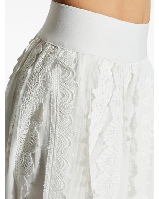 AllSaints White Vashtie Lace-Trim Maxi Skirt