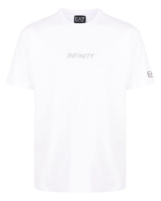T-shirt en coton à imprimé graphique EA7 pour homme en coloris White