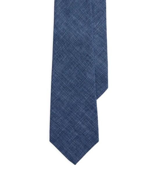 Ralph Lauren Blue Délavé-Linen Tie for men