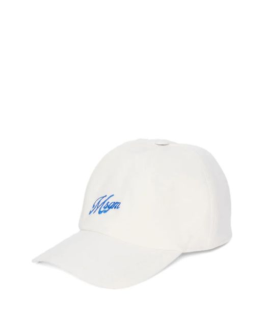 MSGM White Logo-Embroidered Cap